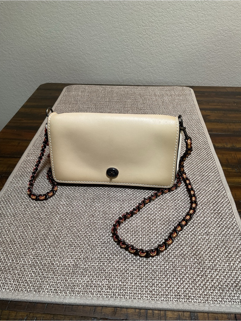 Coach 1941 Dinky Crossbody Colorblock Glovetanned Leather Tortoiseshell Chain